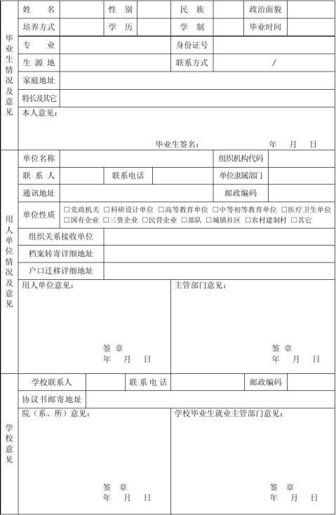 黑龙江省高校毕业生就业协议