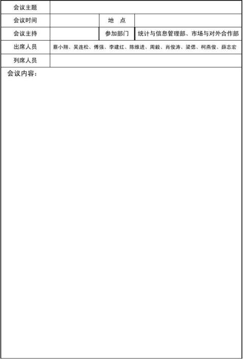 会议记录样本