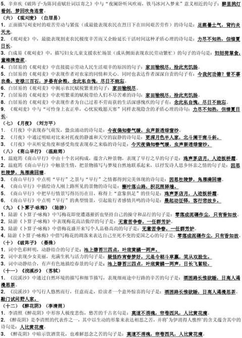 篇一九年級上冊古詩文名句默寫含答案