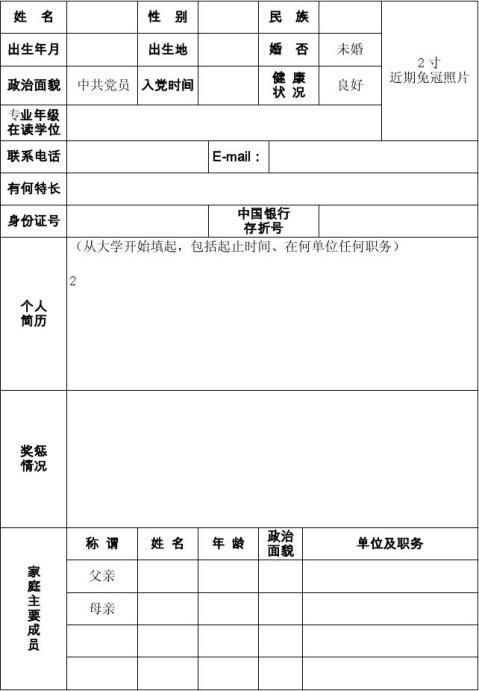 中国海洋大学兼职辅导员申请表