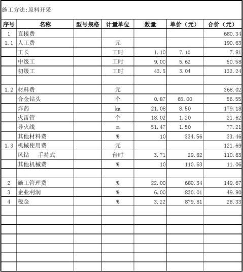 投标报价模板